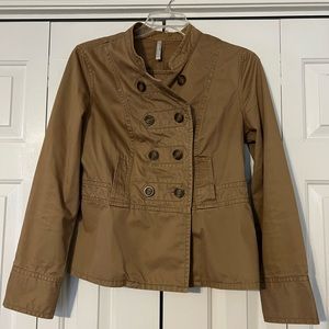 Old Navy misses tan jacket. Size large